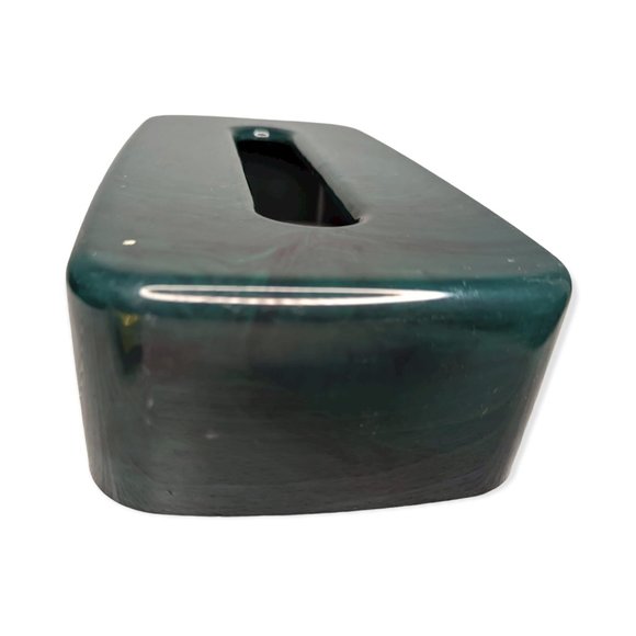 Vintage Hygiene Industries Green/Black Faux Marble Plastic Tissue Cover - Picture 6 of 11